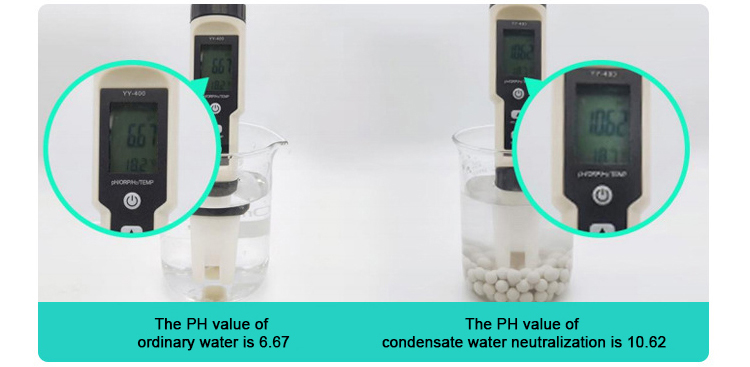 condensing water neutralizing granules