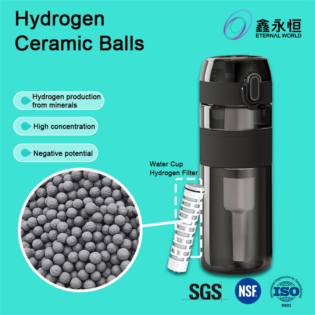 hydrogen rich ceramic pellets for cup